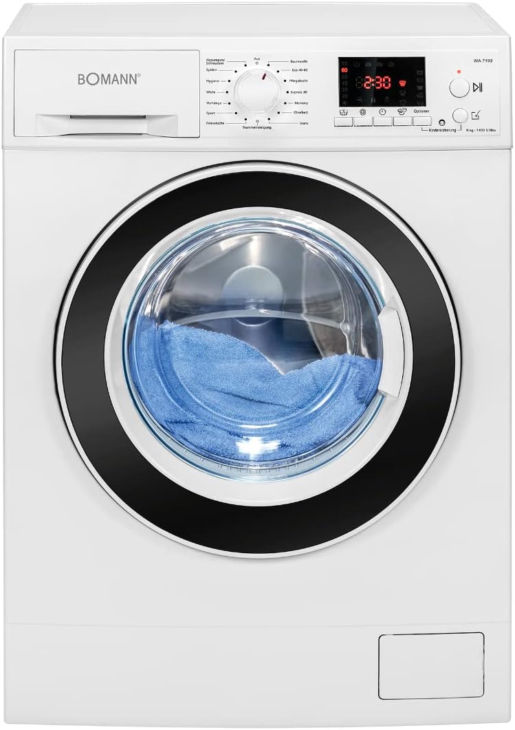 Bomann® Waschmaschine 10kg | max. 1400 U/min | 10 Jahre Motor-Garantie | effizienter, leiser & langlebiger Invertermotor | 15 Programme | Endzeitvorwahl | LED-Display | Washing Machine WA 7110 – Bild 3