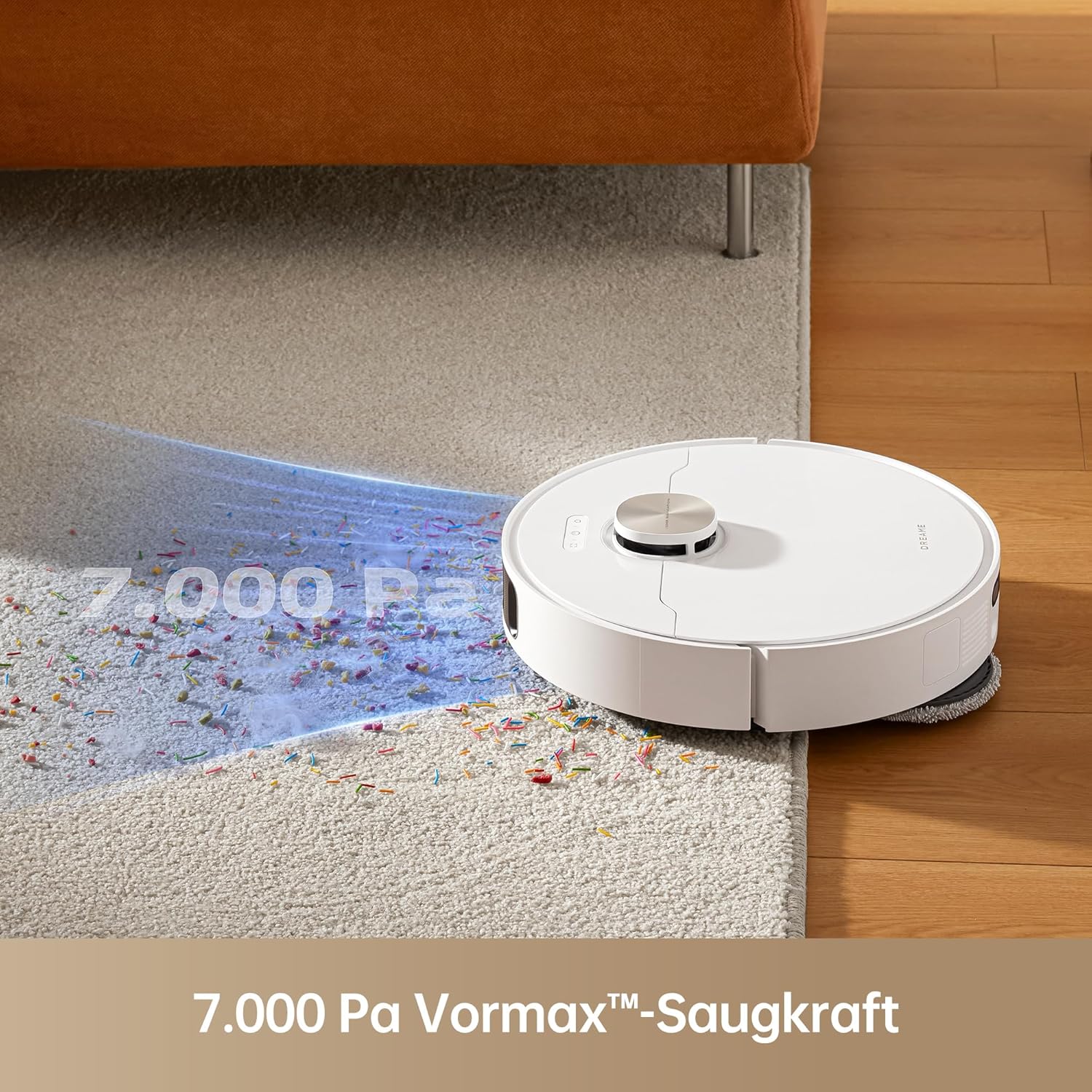 dreame L10s Pro Ultra Heat Roboter Staubsauger mit Automatische Moppreinigung mit heiem Wasser, Moppverlngerung, 7.000 Pa Saugkraft, Doppelte Mopp- und Bodenreinigung, Teppicherkennung – Bild 6