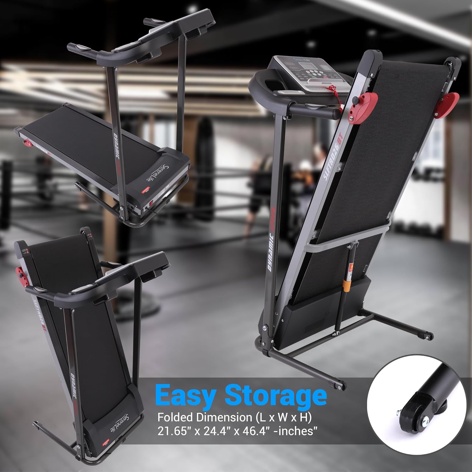 SereneLife Laufband für zuhause - Walking Pad klappbar, Running pad, mit LED-Anzeige,Treadmill for Home, Bluetooth App Sync, Digital Fitness, Walkpad mit Steigung, bis zu 10km/h – Bild 15