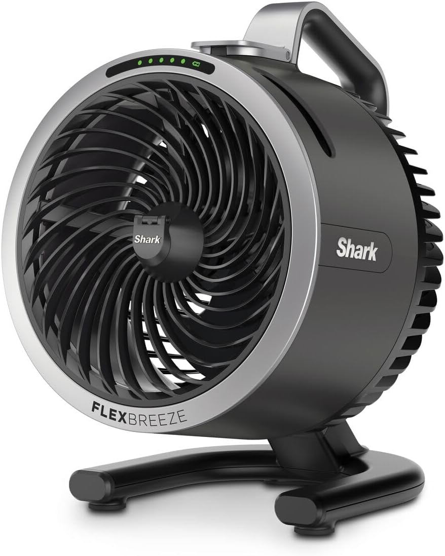 Shark FlexBreeze Ventilator Leise, Hybrid Ventilator Kabelgebunden & Kabellos, Tragbar, für Innen- und Außenbereich, UV- & Wasserbeständig, Ultraleistungsstark, Ultraleise, Weiß FA220EU – Bild 7