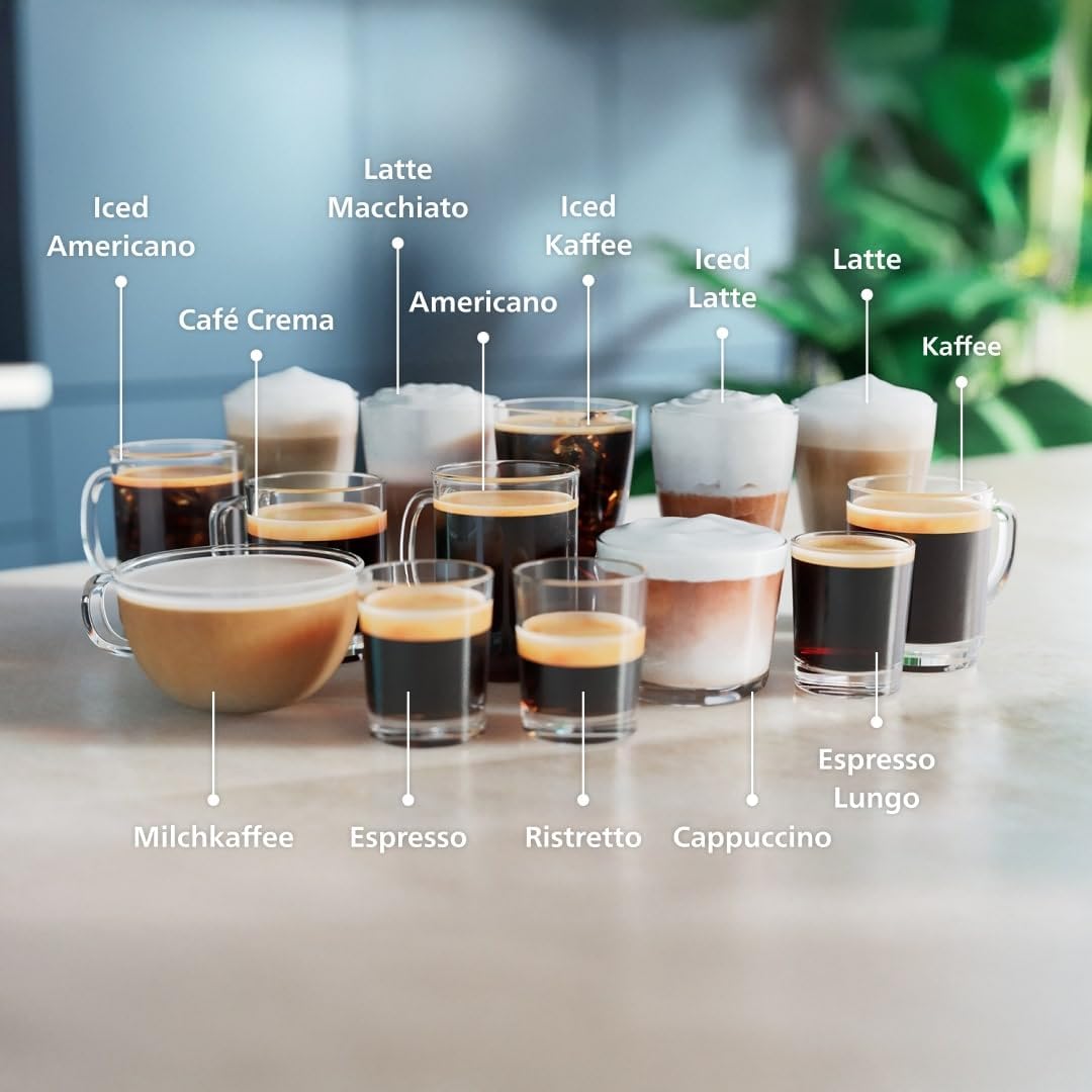 Philips Serie 5500 Kaffeevollautomat – LatteGo Milchsystem, 20 heiße und kalte Kaffeespezialitäten, 40% leiser mit SilentBrew, QuickStart, Grau (EP5544/50) – Bild 12