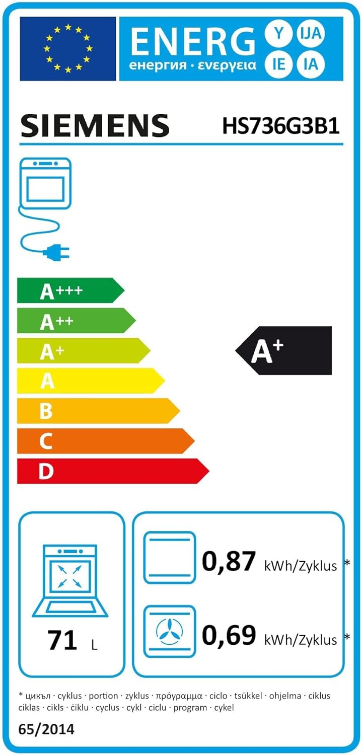 Siemens HB778G3B1,Q700 Smarter Einbau-Backofen, 60 x 60 cm, Made in Germany, Pyrolyse & Hydrolyse Selbstreinigung, Bratenthermometer, Air Fry, Backautomatik, Farbiger Touchscreen, 4D Heißluft, Schwarz – Bild 70