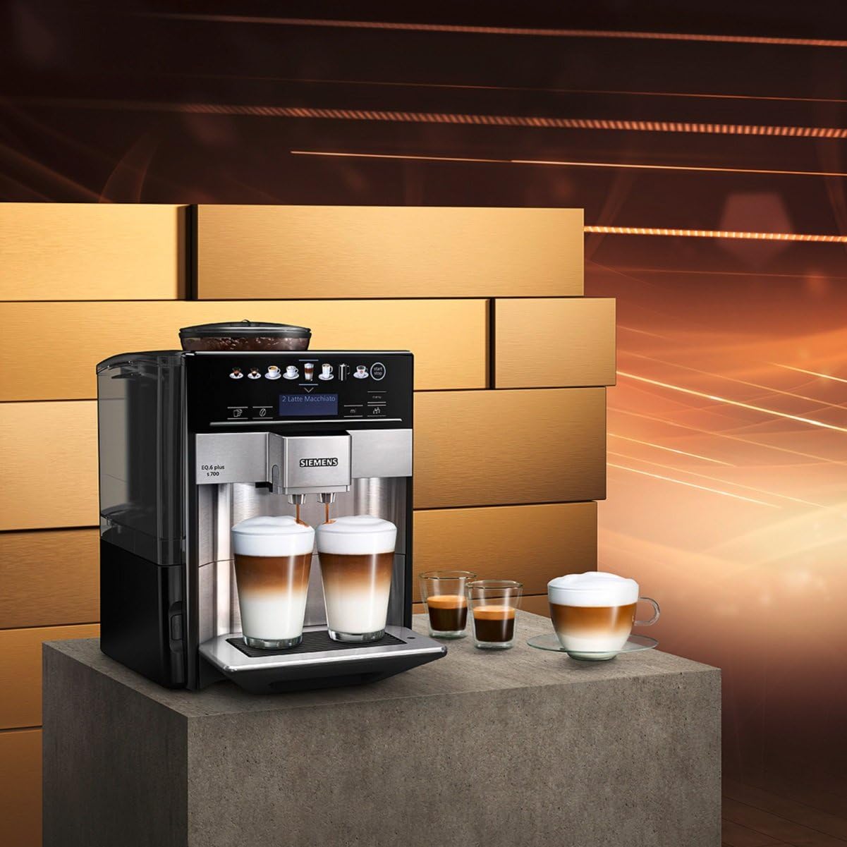 SIEMENS Kaffeevollautomat EQ6 plus s700 TE657503DE, für viele Kaffeespezialitäten, Milch-Aufschäumdüse, Keramikmahlwerk, Doppeltassenfunktion, Antikalk, automatische Dampfreinigung, 1500 W, edelstahl – Bild 15