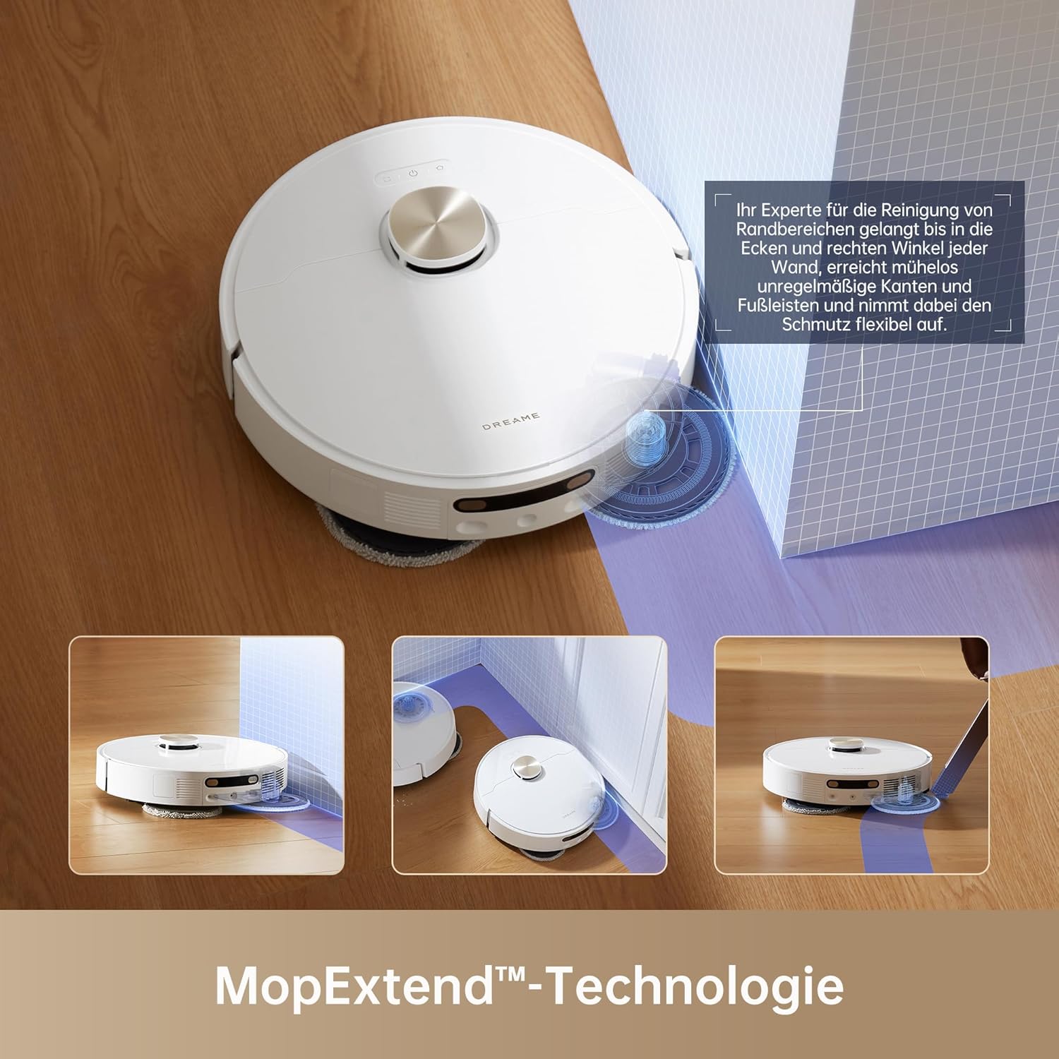 dreame L10s Pro Ultra Heat Roboter Staubsauger mit Automatische Moppreinigung mit heiem Wasser, Moppverlngerung, 7.000 Pa Saugkraft, Doppelte Mopp- und Bodenreinigung, Teppicherkennung – Bild 3