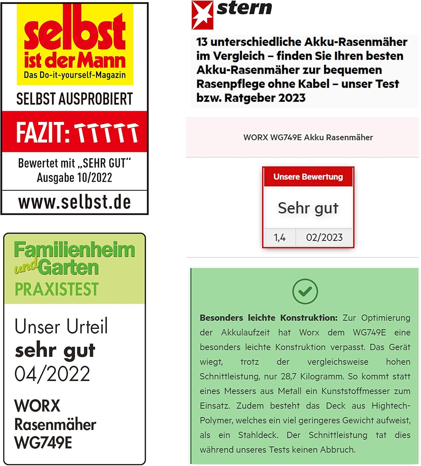 Worx Nitro 34 cm Akku-Rasenmher, Elektrischer Rasenmher, WG779E, 40 V PowerShare PRO 2 STK. 2,5 Ah Akku (Akkus & Ladegert inklusive) – Bild 10