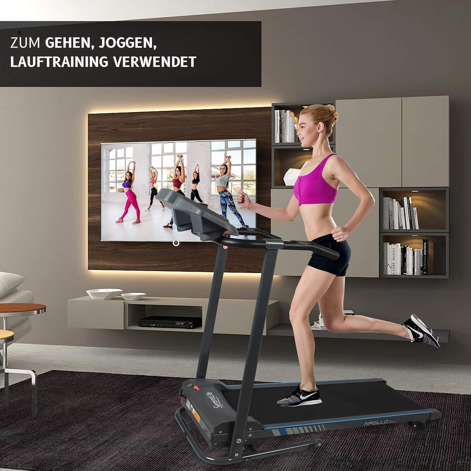 SereneLife Laufband für zuhause - Walking Pad klappbar, Running pad, mit LED-Anzeige,Treadmill for Home, Bluetooth App Sync, Digital Fitness, Walkpad mit Steigung, bis zu 10km/h – Bild 8