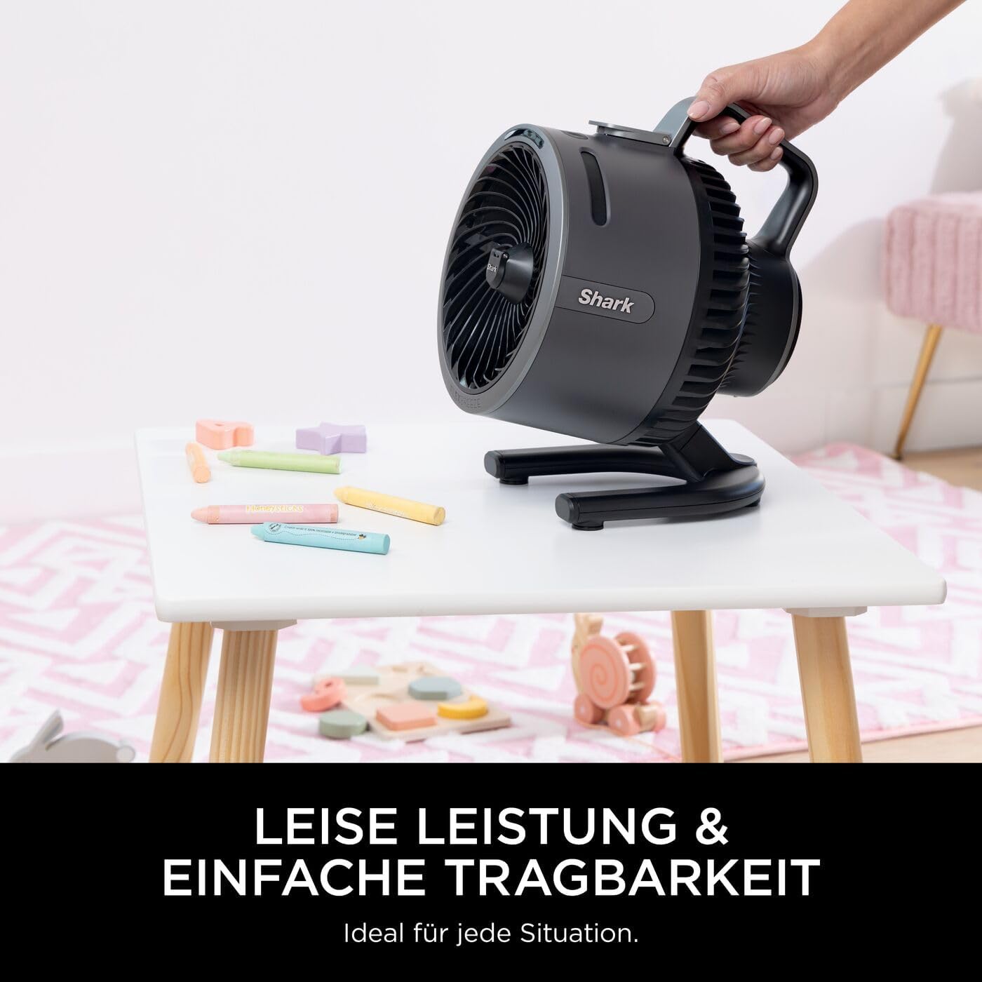 Shark FlexBreeze Ventilator Leise, Hybrid Ventilator Kabelgebunden & Kabellos, Tragbar, für Innen- und Außenbereich, UV- & Wasserbeständig, Ultraleistungsstark, Ultraleise, Weiß FA220EU – Bild 19