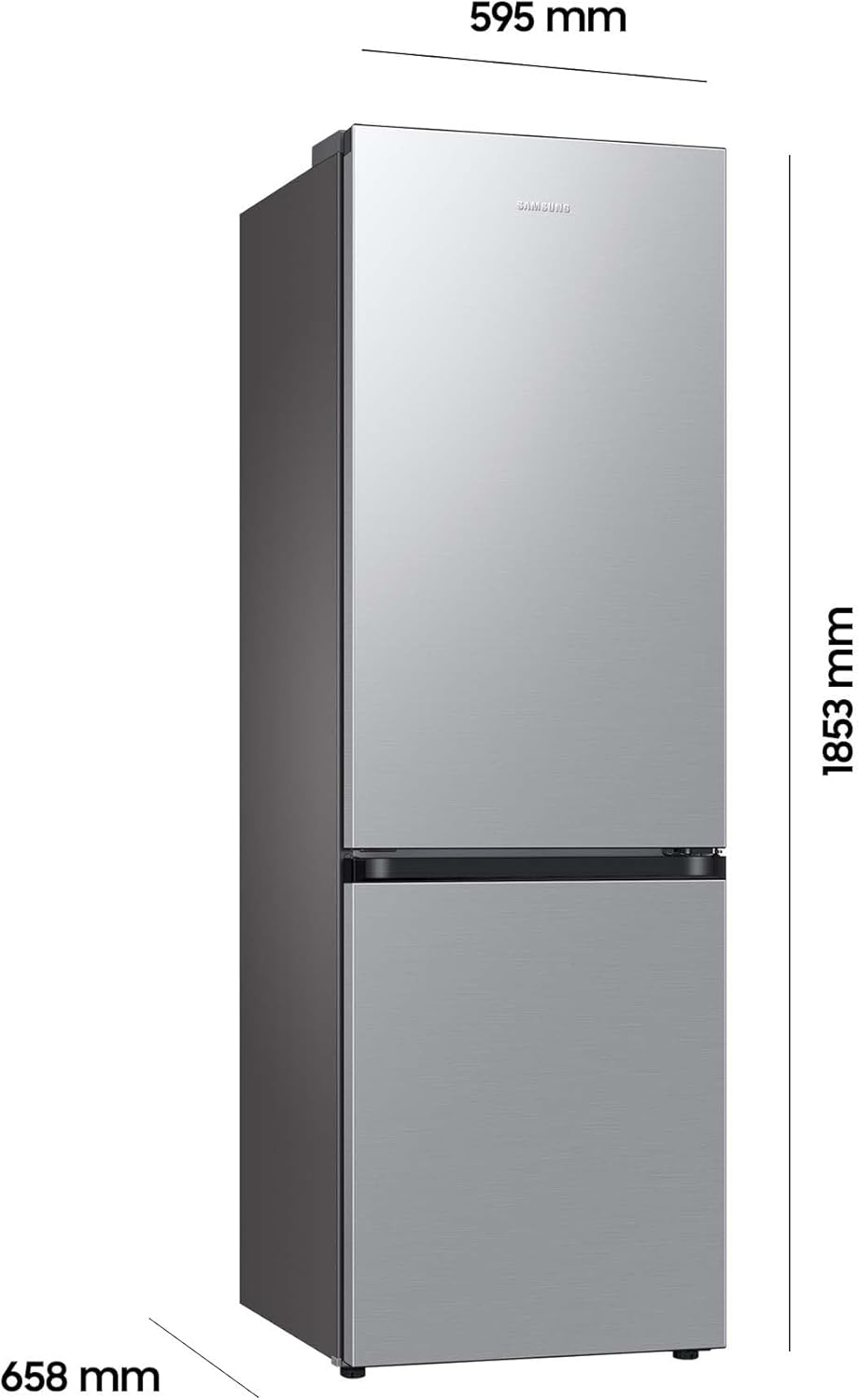 Kühl-Gefrier-Kombination, Kühlschrank mit Gefrierfach, 203 cm, 390 l Gesamtvolumen, 114 l Gefrierteil, AI Energy Mode, Edelstahl-Look, RL38C600CSA/EG – Bild 3