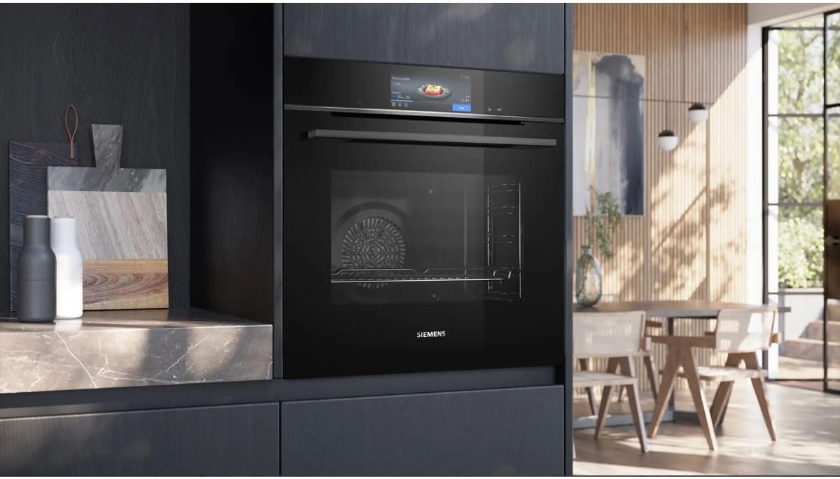 Siemens HB778G3B1,Q700 Smarter Einbau-Backofen, 60 x 60 cm, Made in Germany, Pyrolyse & Hydrolyse Selbstreinigung, Bratenthermometer, Air Fry, Backautomatik, Farbiger Touchscreen, 4D Heißluft, Schwarz – Bild 35
