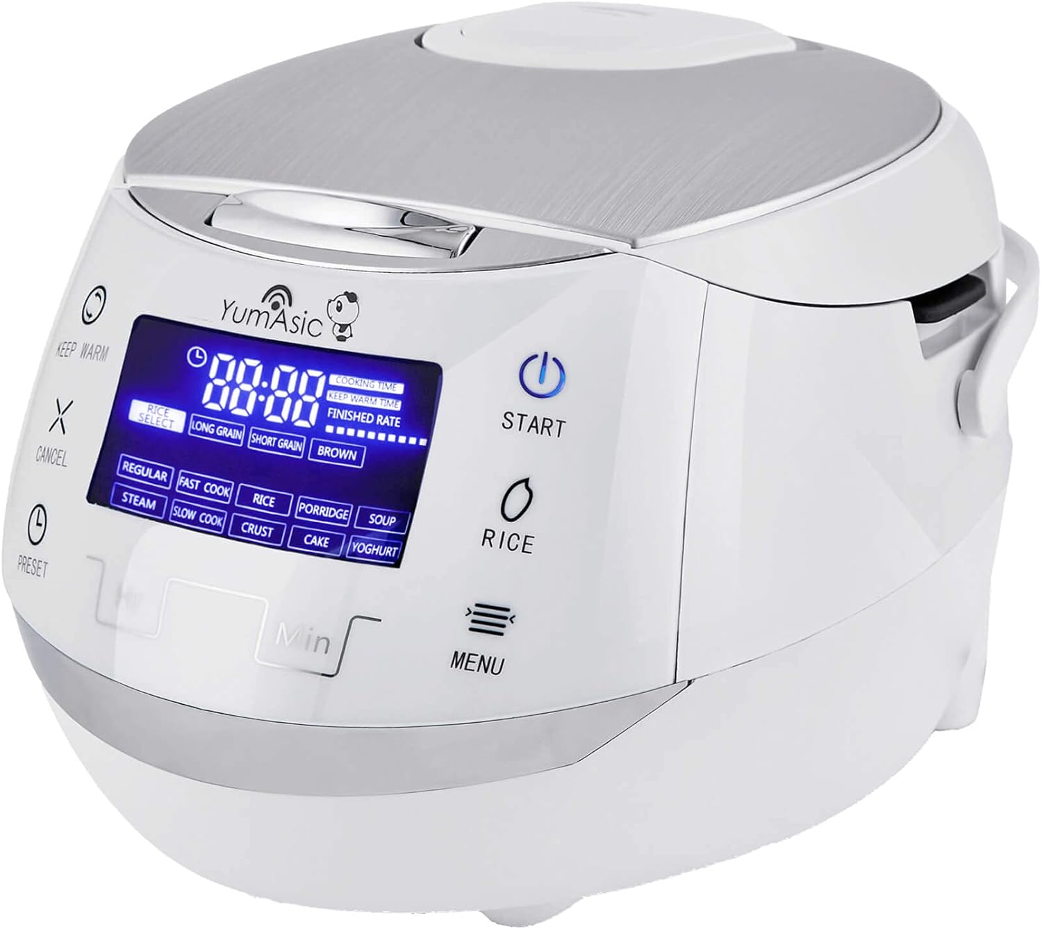 Yum Asia Sakura Reiskocher mit Keramikschale und Advanced Fuzzy Logic (8 Tassen, 1,5 Liter), 6 Reiskochfunktionen, 6 Multikocherfunktionen, Motouch LED-Display, 220-240V EU (schwarz und silber) – Bild 2