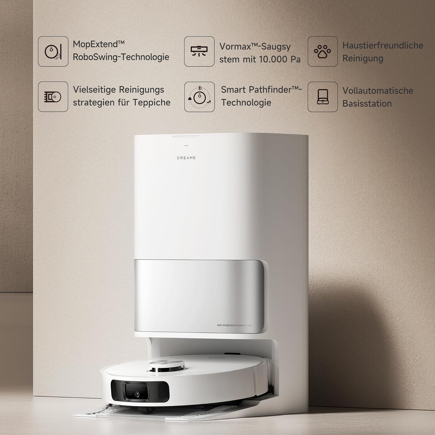 dreame L10s Pro Ultra Heat Roboter Staubsauger mit Automatische Moppreinigung mit heiem Wasser, Moppverlngerung, 7.000 Pa Saugkraft, Doppelte Mopp- und Bodenreinigung, Teppicherkennung – Bild 16