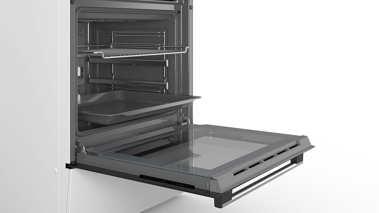 Bosch HKR39C250 Serie 4 Elektro-Standherd, 60 cm breit, EcoClean Direct Reinigungshilfe, 3D Heißluft Backen auf 3 Ebenen, LED-Display-Steuerung, erweiterbare Kochzone für großes Kochgeschirr – Bild 12