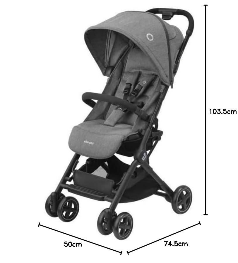 Maxi-Cosi Lara2 Baby Kinderwagen, 0–4 Jahre, 0–22 kg, federleichter, kompakter Buggy, 3 Liegepositionen, flache Liegeposition, klein zusammenklappbar, Schultergurt, Essential Graphite – Bild 42