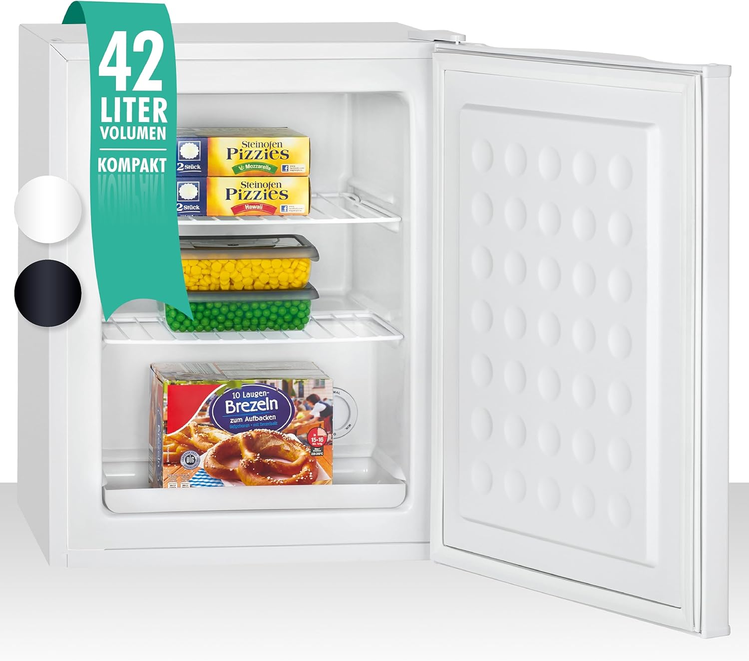 Bomann® Gefrierschrank klein mit 42L Nutzinhalt | Mini Gefrierschrank mit 2 herausnehmbaren Gitterablagen | Gefrierschrank mit wechselbarem Türanschlag & stufenloser Temperaturreglung |GB 7236 schwarz – Bild 2