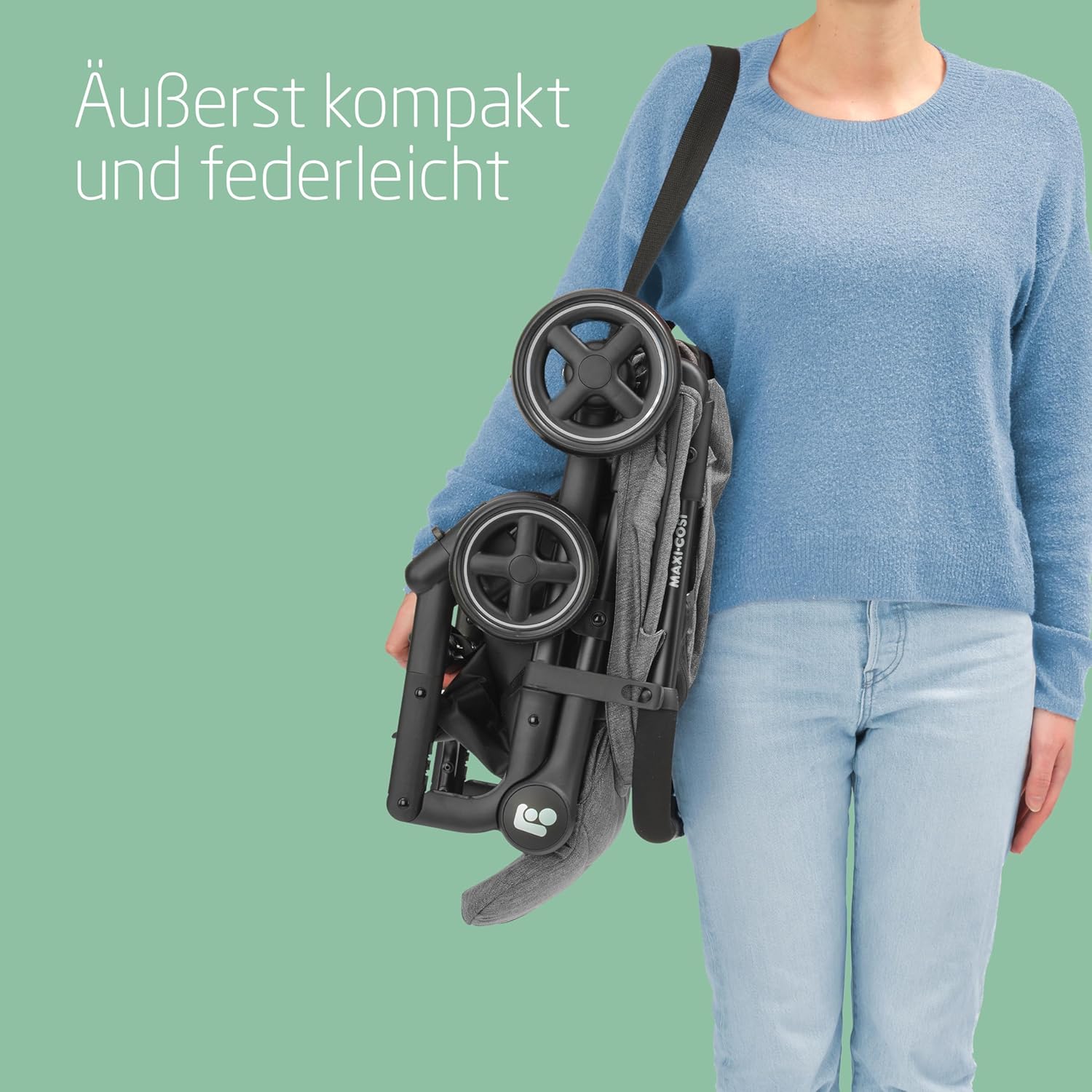 Maxi-Cosi Lara2 Baby Kinderwagen, 0–4 Jahre, 0–22 kg, federleichter, kompakter Buggy, 3 Liegepositionen, flache Liegeposition, klein zusammenklappbar, Schultergurt, Essential Graphite – Bild 36