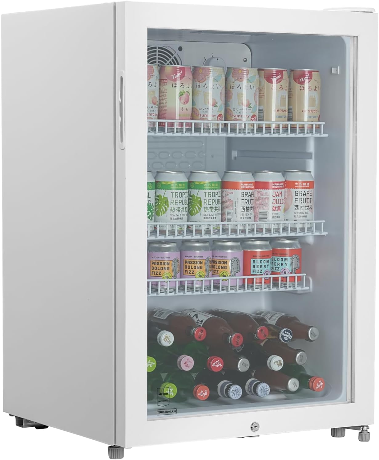 METRO Professional Mini-Kühlschrank GPC1088, 88 L, 1.052 kWh/24h, 3 Edelstahl-Drahtböden, schwarz – Bild 2
