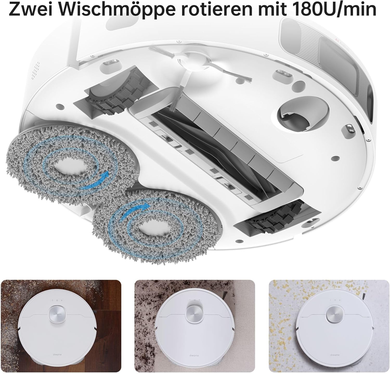 dreame L10s Pro Ultra Heat Roboter Staubsauger mit Automatische Moppreinigung mit heiem Wasser, Moppverlngerung, 7.000 Pa Saugkraft, Doppelte Mopp- und Bodenreinigung, Teppicherkennung – Bild 22