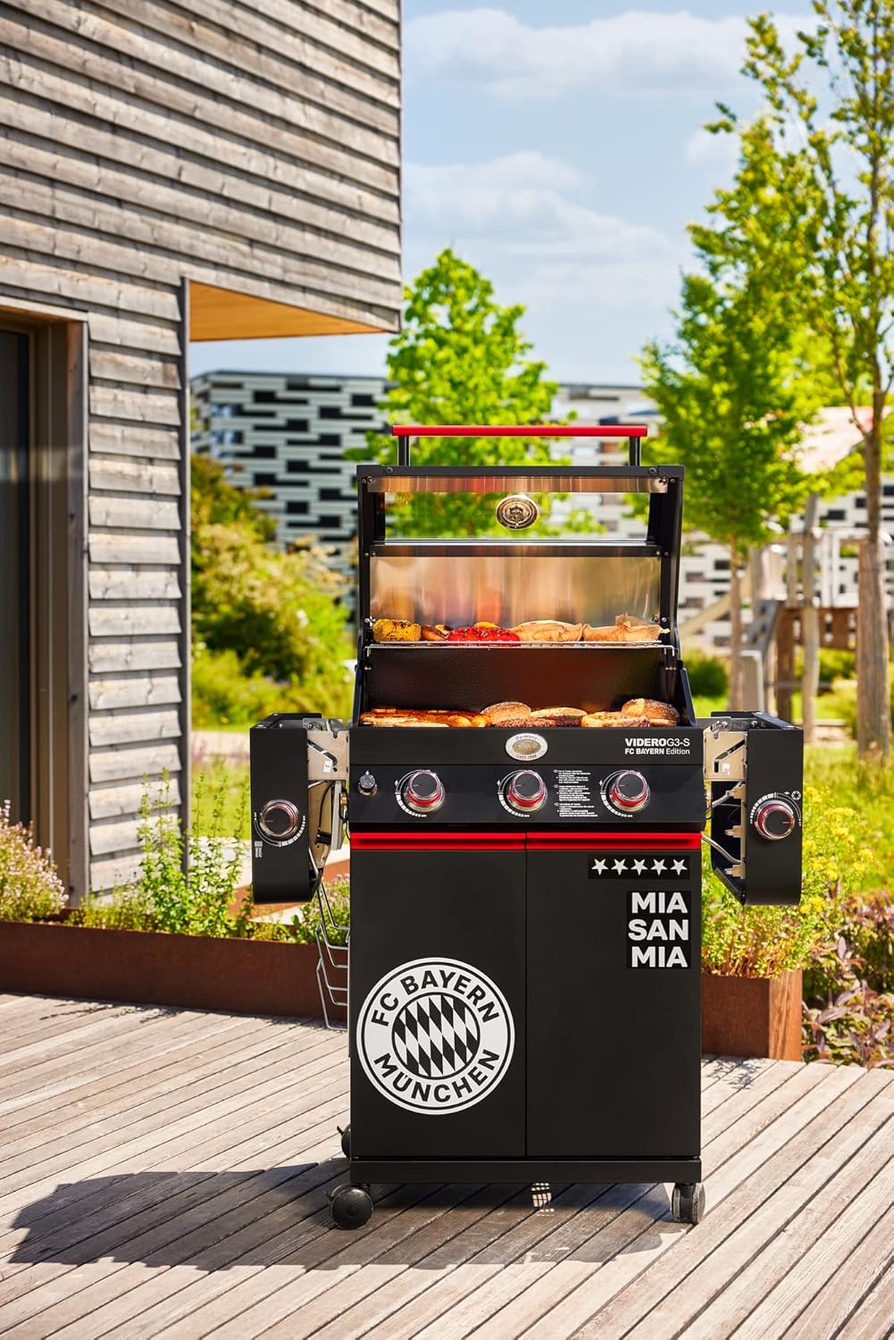 RÖSLE Elektrogrill BBQ-Portable Videro E2-P, tragbarer Tischgrill mit 2 Brennern, Warmhalterost und Deckel mit Glaseinsatz, pulverbeschichteter Stahl, schwarz/silbern – Bild 64