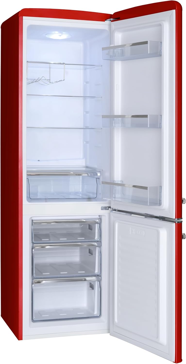 Amica KGCR 387 100 B Retro Kühl-/Gefrierkombination / Coffee Cream (Beige) / 181cm (H) x 55cm (B) x 62cm (T) / Retro-Design / Kühlschrank mit Gefrierfach – Bild 66