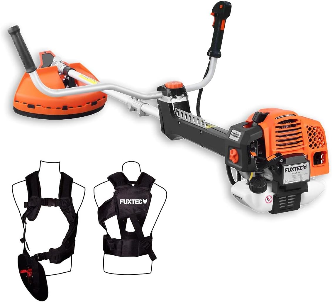 FUXTEC Profi Benzin Motorsense FX-PS162 – Profisense mit 62ccm, Faden und Komfort-Tragegurt – Rasentrimmer mit Antivibrationssystem – 2-Takt Freischneider Fadenspule – Bild 3