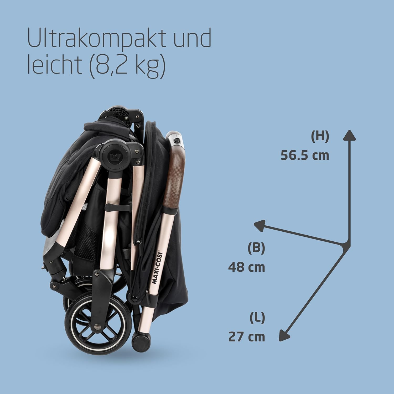 Maxi-Cosi Lara2 Baby Kinderwagen, 0–4 Jahre, 0–22 kg, federleichter, kompakter Buggy, 3 Liegepositionen, flache Liegeposition, klein zusammenklappbar, Schultergurt, Essential Graphite – Bild 32