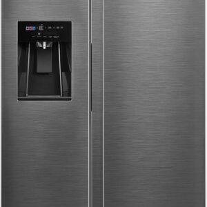 Midea KS-DDX 6.32 WT Side-by-Side Kühl-/Gefrierkombination/ 178,8 cm Hhe/ 254 kWh/Jahr/No Frost/Dual Inverter Compressor/mit 3in1 Wasser-/Eisspender und Wassertank, Dark Inox