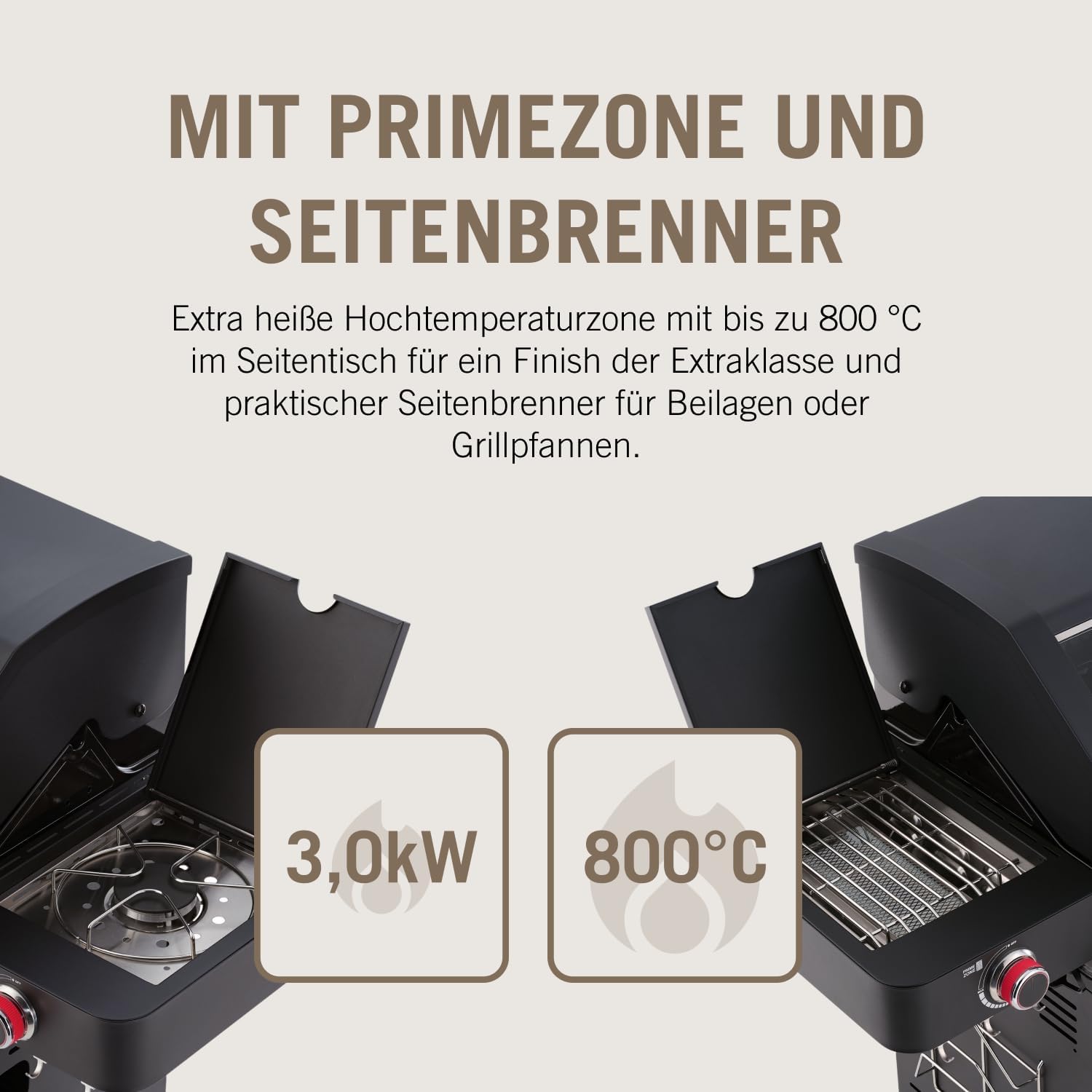 RÖSLE Elektrogrill BBQ-Portable Videro E2-P, tragbarer Tischgrill mit 2 Brennern, Warmhalterost und Deckel mit Glaseinsatz, pulverbeschichteter Stahl, schwarz/silbern – Bild 40