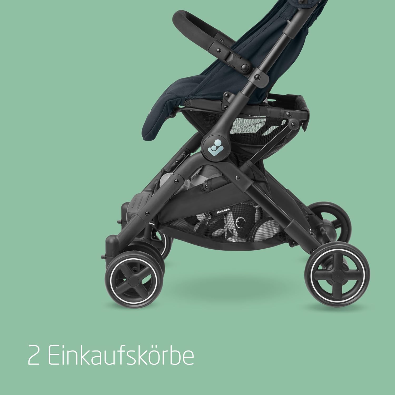 Maxi-Cosi Lara2 Baby Kinderwagen, 0–4 Jahre, 0–22 kg, federleichter, kompakter Buggy, 3 Liegepositionen, flache Liegeposition, klein zusammenklappbar, Schultergurt, Essential Graphite – Bild 10