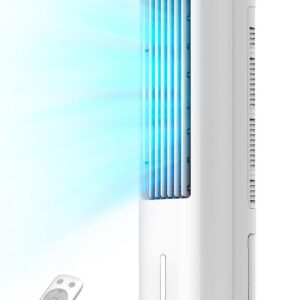 PELONIS Luftkühler mit Wasserkühlung, Klimaanlage Mobil, 5L Ventilator mit Wasserkühlung, Klimagert Luftbefeuchter mit Fernbedienung, 355m/h Klimaanlage Ohne Abluftschlauch