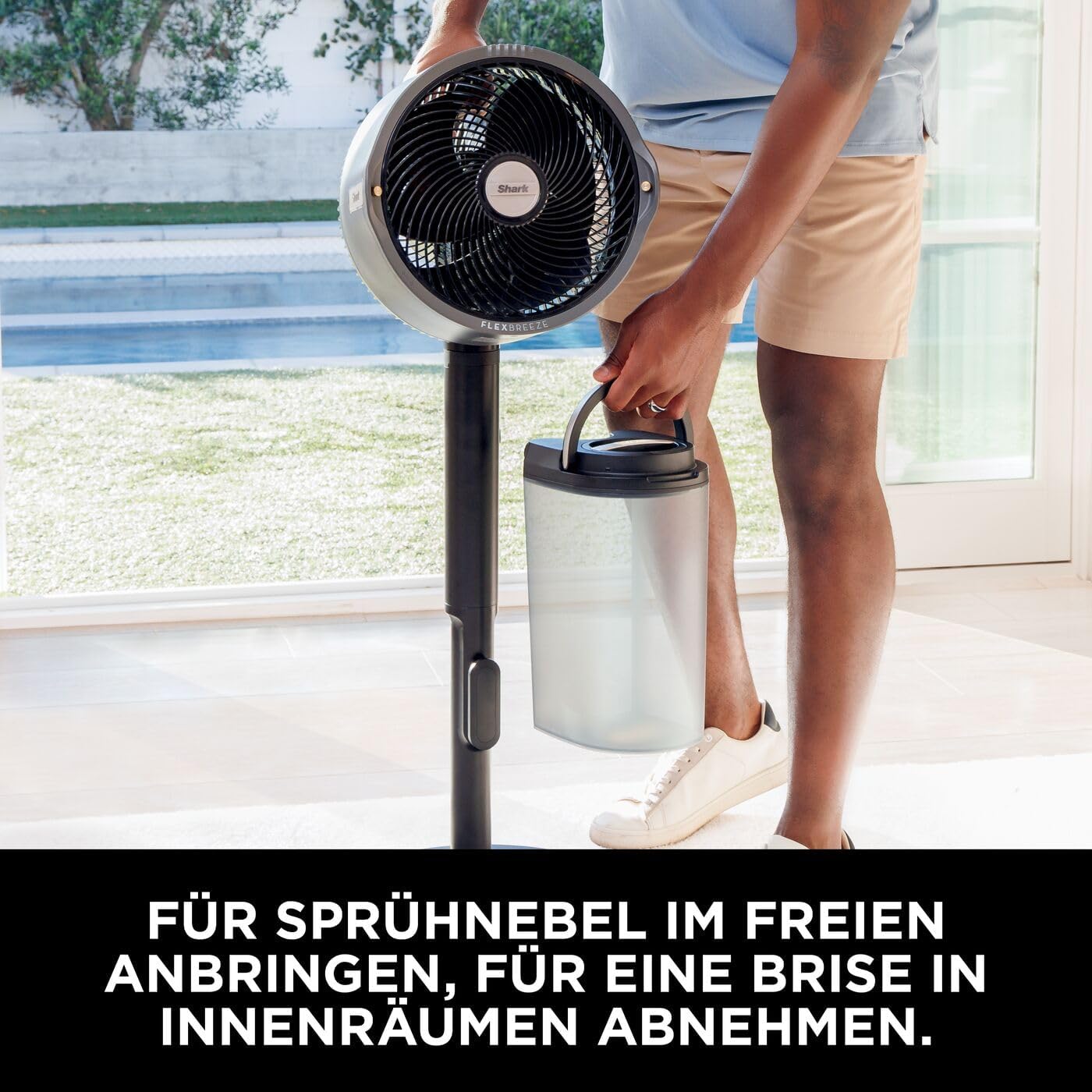 Shark FlexBreeze Ventilator Leise, Hybrid Ventilator Kabelgebunden & Kabellos, Tragbar, für Innen- und Außenbereich, UV- & Wasserbeständig, Ultraleistungsstark, Ultraleise, Weiß FA220EU – Bild 28