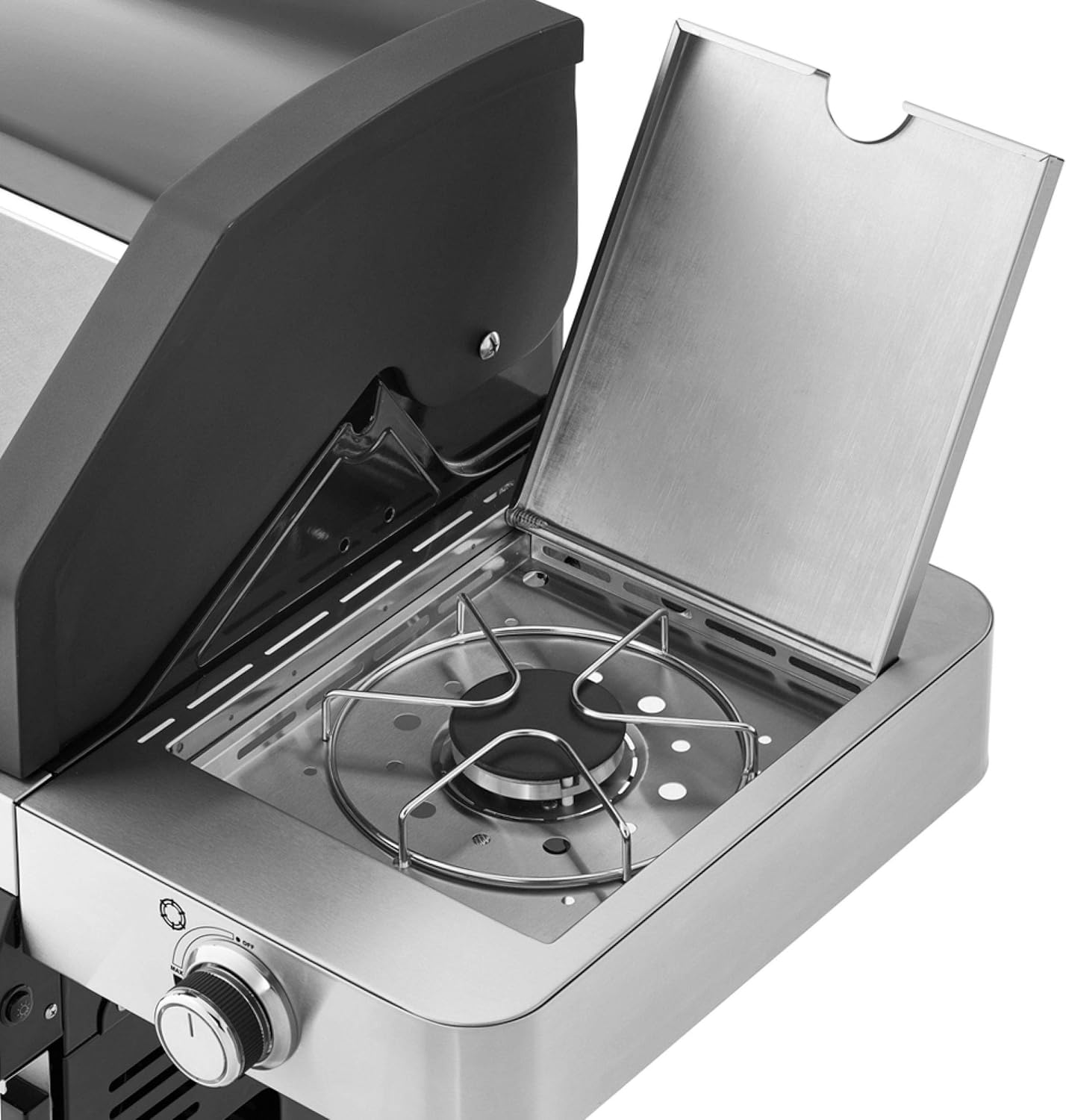 RÖSLE Elektrogrill BBQ-Portable Videro E2-P, tragbarer Tischgrill mit 2 Brennern, Warmhalterost und Deckel mit Glaseinsatz, pulverbeschichteter Stahl, schwarz/silbern – Bild 51