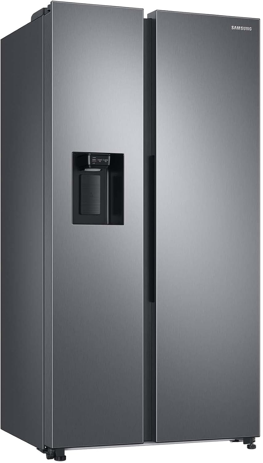 Samsung Side-by-Side-Kühlschrank mit Gefrierfach, 178 cm, 635 l, AI Energy Mode, Wasser- und Eisspender, No Frost+, Premium Black Steel, RS6GA854CB1/EG