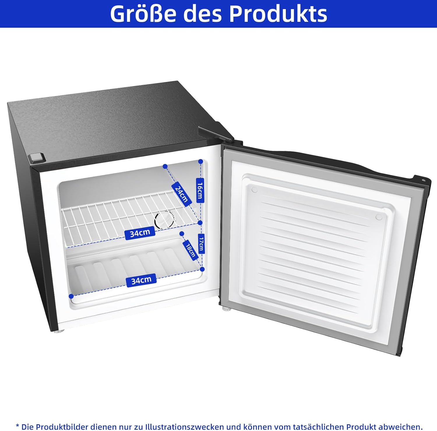 CHIQ Mini Bar Fridge 46 L, Mini Fridge, 49.6 x 47.4 x 44.7 cm (H x W x D), E Energy Consumption 80 kWh per Year, Very Quiet 39 dB – Bild 4