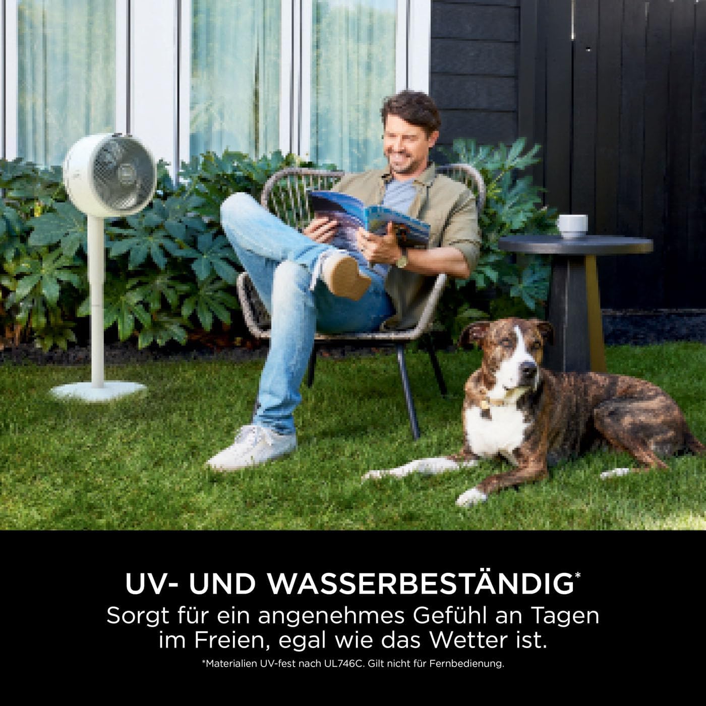 Shark FlexBreeze Ventilator Leise, Hybrid Ventilator Kabelgebunden & Kabellos, Tragbar, für Innen- und Außenbereich, UV- & Wasserbeständig, Ultraleistungsstark, Ultraleise, Weiß FA220EU – Bild 10