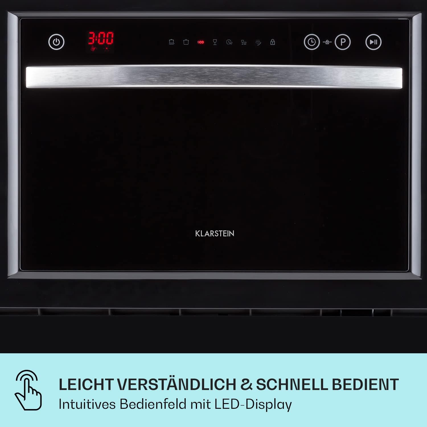 Klarstein ia 8 - Spülmaschine, Geschirrspüler, Freistehend, Teilintegriert, F, 55 cm breit, 8 Maßgedecke, 6 Programme, Aquastop, silber – Bild 50