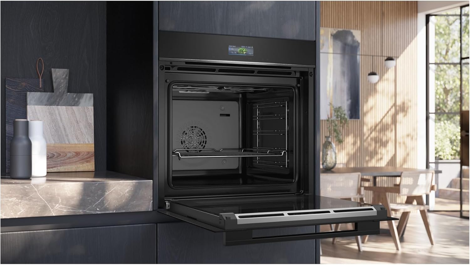 Siemens HB778G3B1,Q700 Smarter Einbau-Backofen, 60 x 60 cm, Made in Germany, Pyrolyse & Hydrolyse Selbstreinigung, Bratenthermometer, Air Fry, Backautomatik, Farbiger Touchscreen, 4D Heißluft, Schwarz – Bild 72