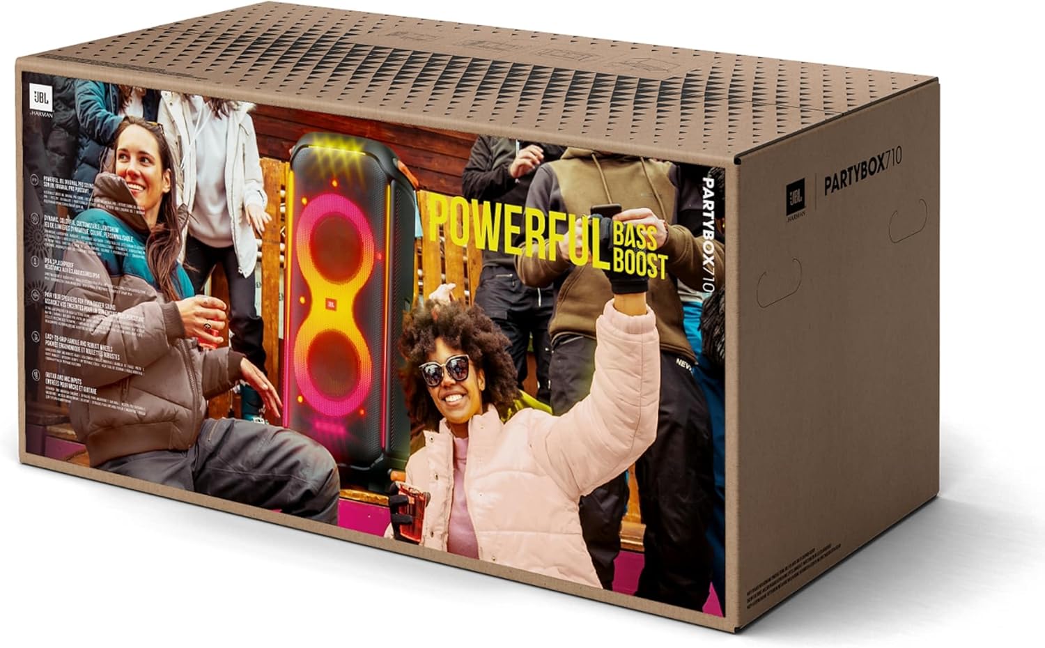 JBL PartyBox 710 - Schwarz – Trag - und rollbarer Bluetooth Party-Lautsprecher mit Lichteffekten – Spritzwassergeschützte, mobile Musikbox – Bild 35