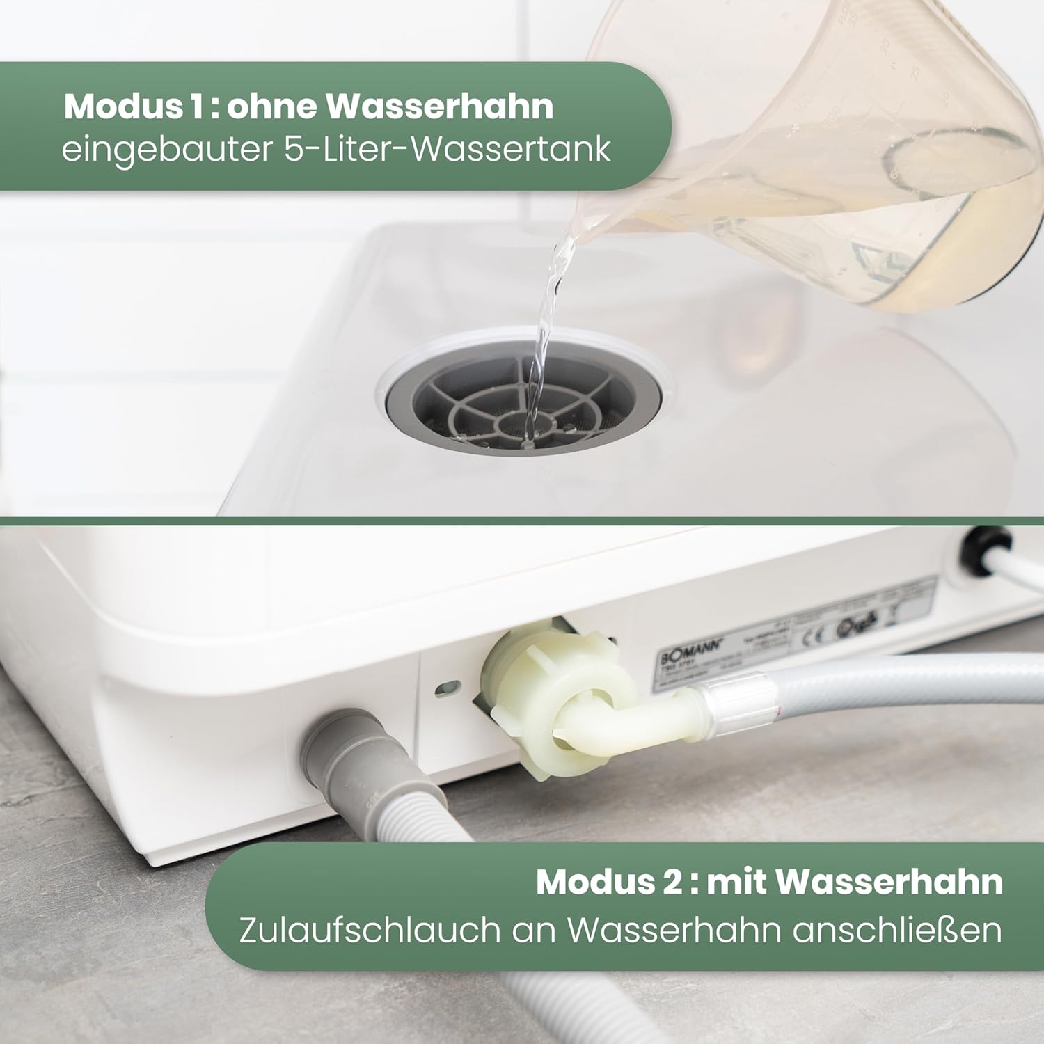 Bomann® Tischgeschirrspüler mit 5L Wassertank | ohne Wasseranschluss nutzbar | Mini Geschirrspüler | 5 Programme | Mini Spülmaschine 1-24 h Startvorwahl | Spülmaschine klein Tischspülmaschine TSG 5701 – Bild 5
