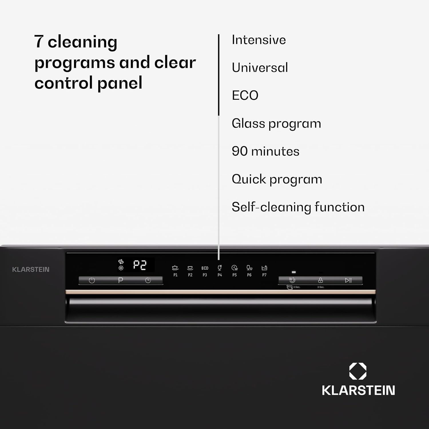 Klarstein ia 8 - Spülmaschine, Geschirrspüler, Freistehend, Teilintegriert, F, 55 cm breit, 8 Maßgedecke, 6 Programme, Aquastop, silber – Bild 23