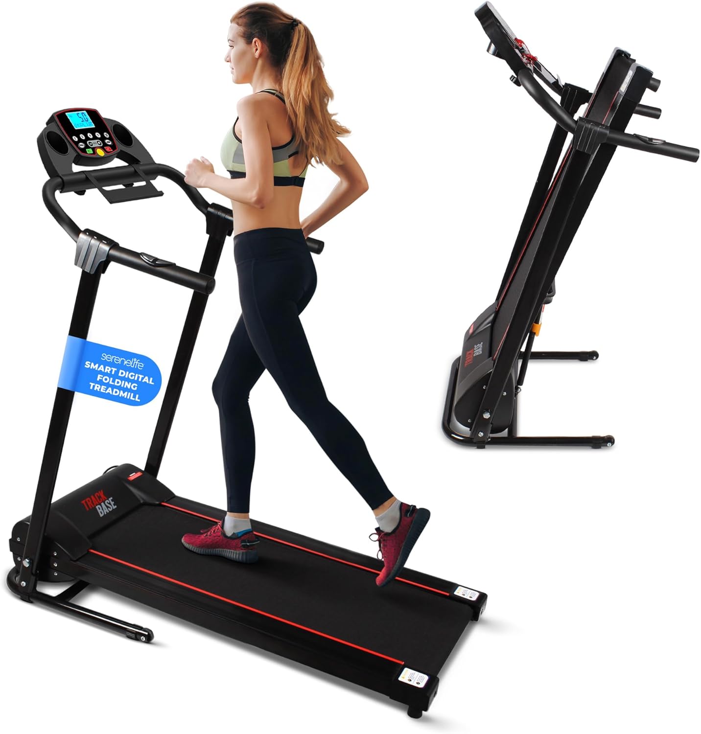 SereneLife Laufband für zuhause - Walking Pad klappbar, Running pad, mit LED-Anzeige,Treadmill for Home, Bluetooth App Sync, Digital Fitness, Walkpad mit Steigung, bis zu 10km/h – Bild 5