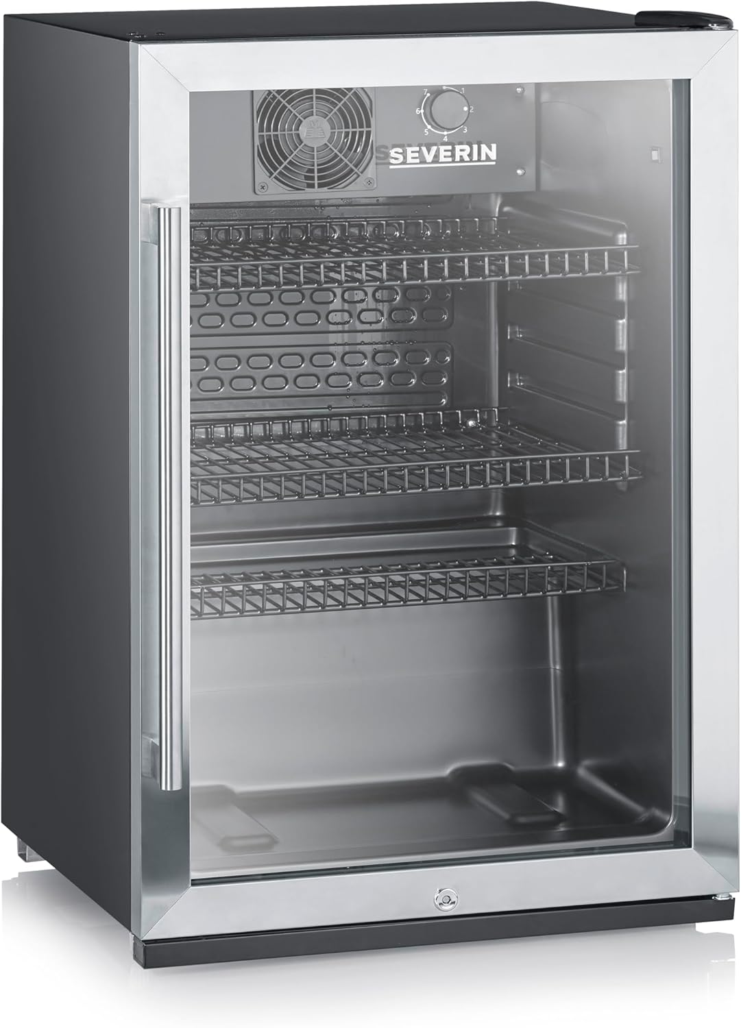 SEVERIN Flaschenkühlschrank, mit integriertem Schloss und integrierter LED-Beleuchtung, 118 L Nutzinhalt, schwarz/silber, FSK 8840 – Bild 12