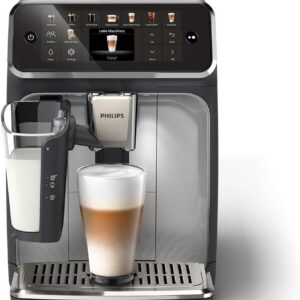 Philips Serie 5500 Kaffeevollautomat – LatteGo Milchsystem, 20 heiße und kalte Kaffeespezialitäten, 40% leiser mit SilentBrew, QuickStart, Grau (EP5544/50)