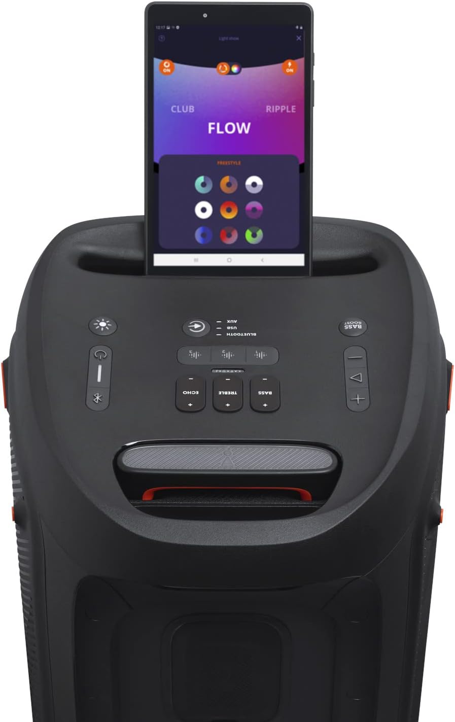 JBL PartyBox 710 - Schwarz – Trag - und rollbarer Bluetooth Party-Lautsprecher mit Lichteffekten – Spritzwassergeschützte, mobile Musikbox – Bild 14