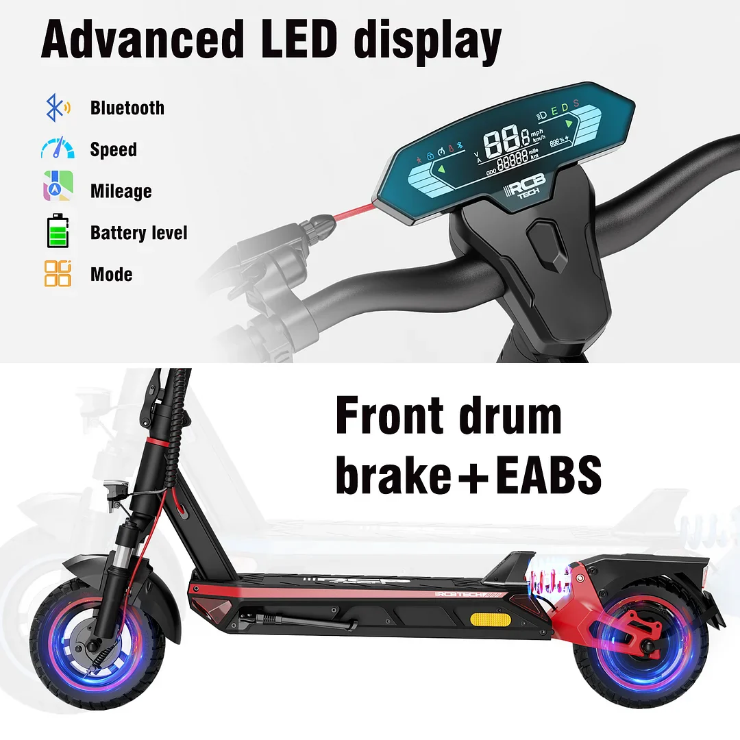 RCBTECH R10S Electric Scooter – 16.8Ah, 500W, APP-Integration – Bild 7