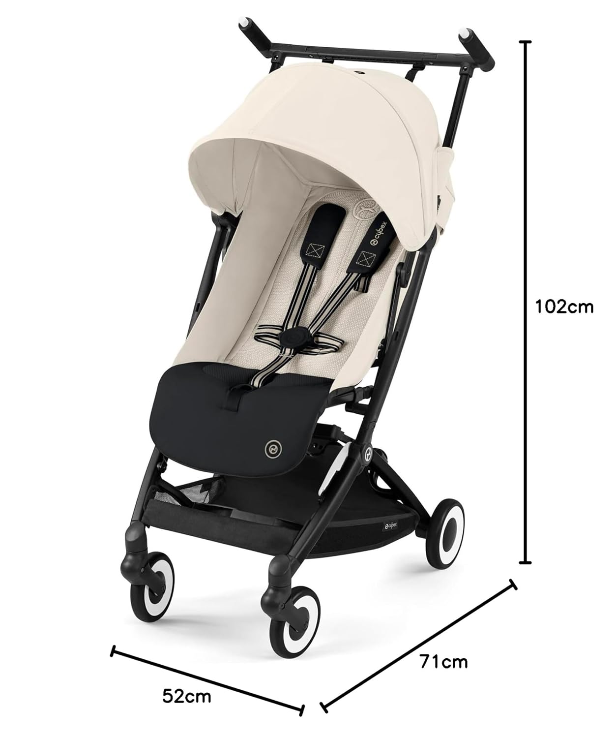 CYBEX Gold Kinderwagen Libelle mit One-Pull Harness, Von ca. 6 Monaten bis ca. 4 Jahre (max. 22 kg), Ultraleicht (nur 6 kg), Almond Beige (Beige mit taupefarbenem Rahmen) – Bild 52