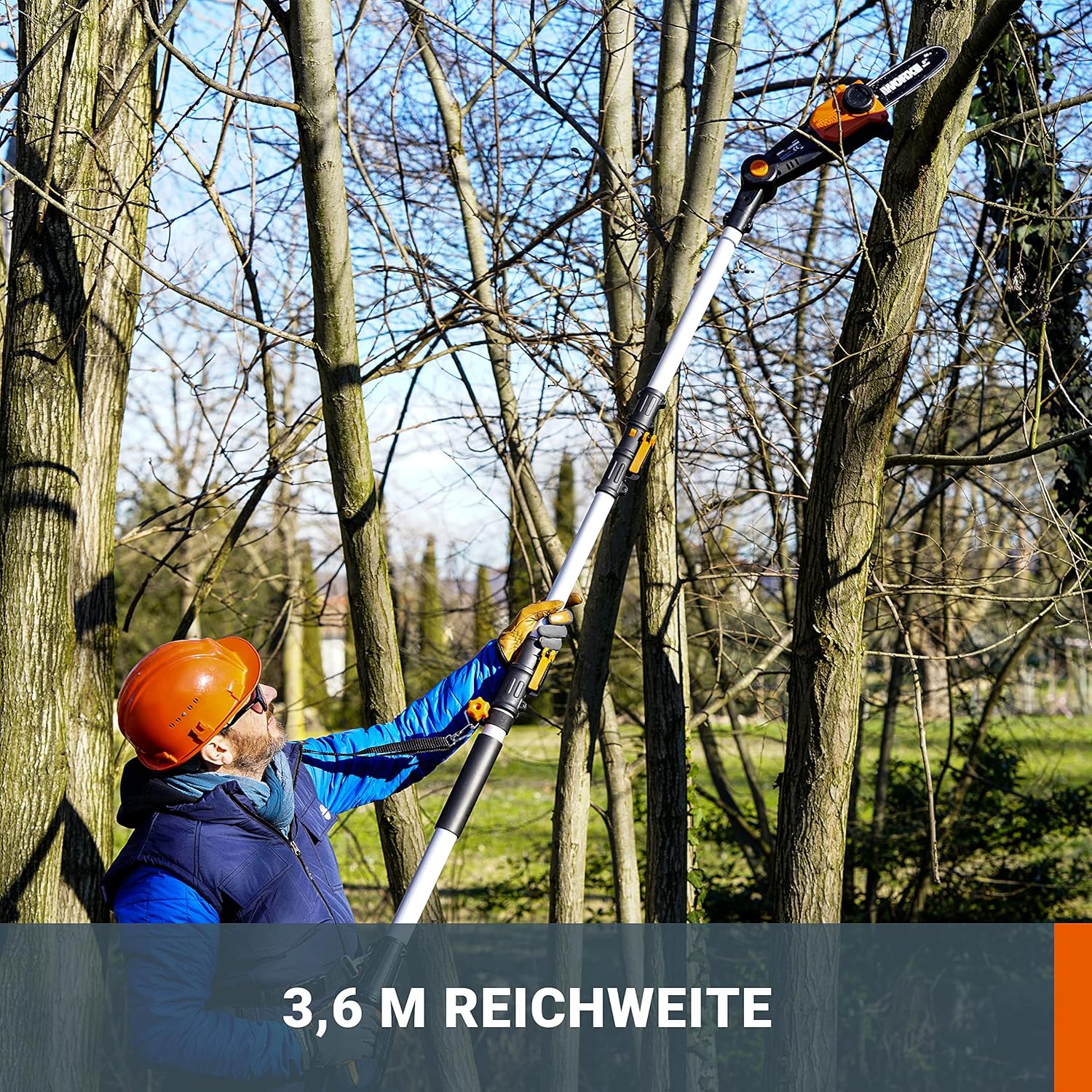 WORX WG252E.9 Akku Teleskop Heckenschere - 45cm Schnittbreite - 10-Fach Verstellbarer Teleskopstiel bis 3,20 Meter Hhe - PowerShare kompatibel - Ohne Akku & Ladegert – Bild 6