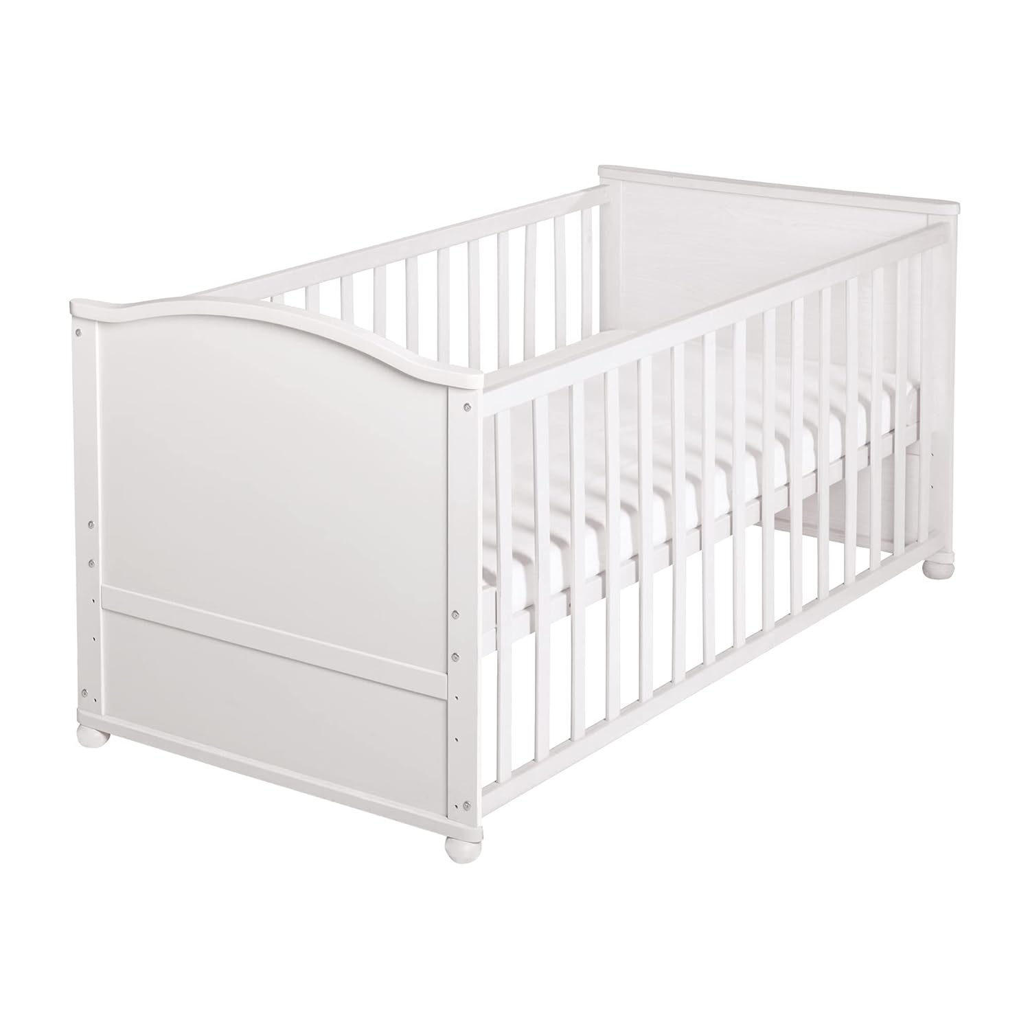 roba Babybett Set Adam & Eule - 70 x 140 cm - Mitwachsendes Kinderbett mit Bettwäsche, Himmel, Matratze - Höhenverstellbar - zu Juniorbett umbaubar - Holz weiß – Bild 25