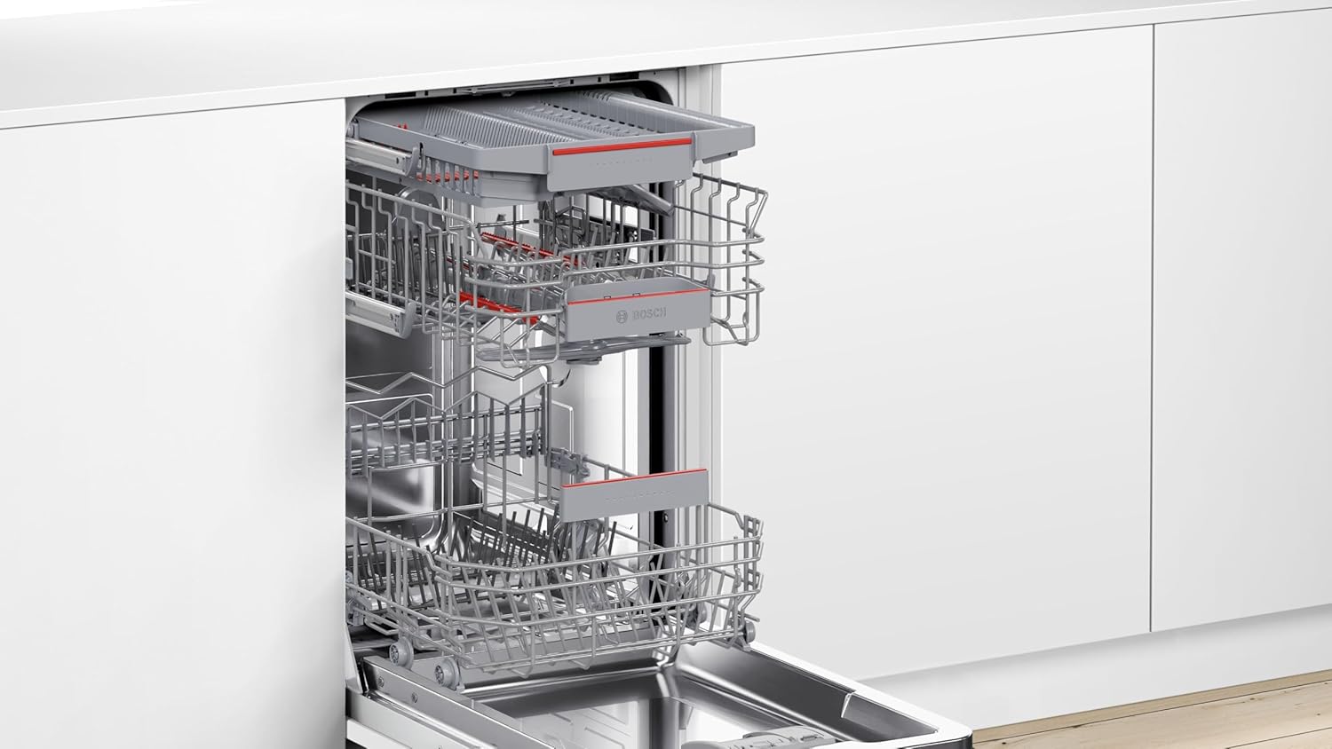 Bosch SPV2IKX10E Serie 2 Smarter Geschirrspüler vollintegriert, 45 cm breit, Besteckkorb, Extra Trocknen auf Knopfdruck, InfoLight roter Lichtpunkt am Boden, AquaStop Schutz gegen Wasserschäden, Weiß – Bild 74