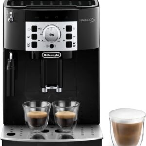 De'Longhi Magnifica S ECAM11.112.B, Kaffeevollautomat mit Milchaufschumdüse für Cappuccino, mit Espresso Direktwahltasten und Drehregler, 2-Tassen-Funktion, Schwarz