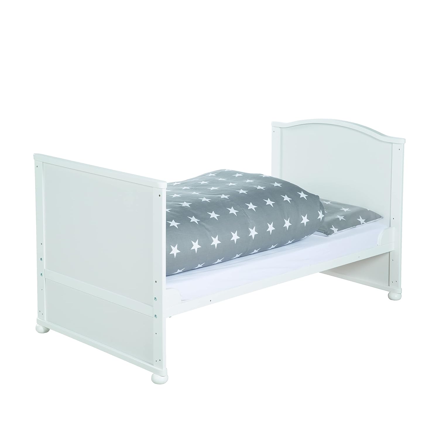roba Babybett Set Adam & Eule - 70 x 140 cm - Mitwachsendes Kinderbett mit Bettwäsche, Himmel, Matratze - Höhenverstellbar - zu Juniorbett umbaubar - Holz weiß – Bild 15